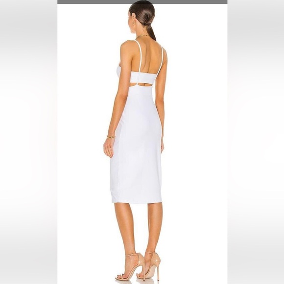 New Susana Monaco Ivory body con Sz XS Cutout Strap Solid Dress sugar white - Picture 7 of 13